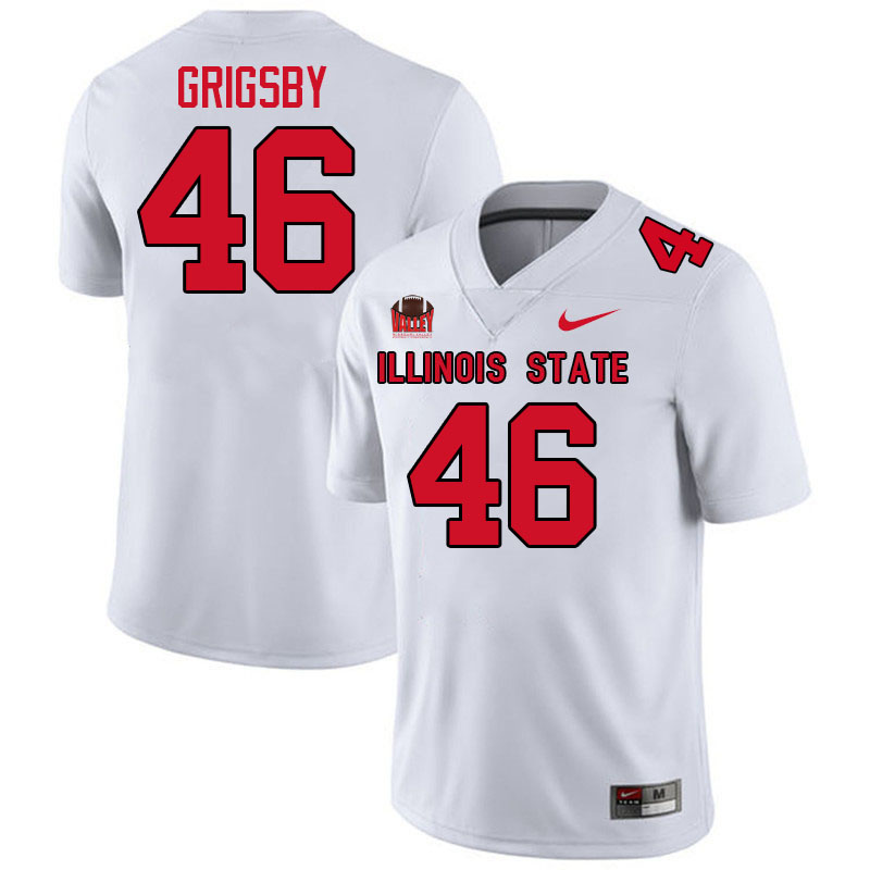 Illinois State Redbirds #46 Boomer Grigsby College Football Jerseys,Uniforms-White